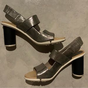 Clarks, Silver, Black & White Comfy Heels